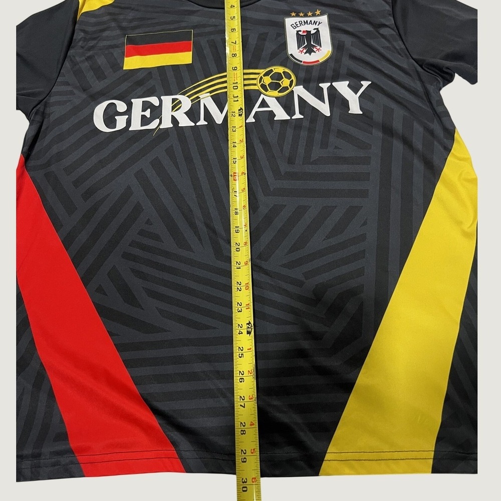 Fast Action Germany Soccer Jersey Mens XL Black Grey Geometric Team Shirt - Picture 5 of 7